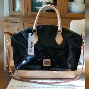 Dooney and Bourke Black Patent Leather Satchel